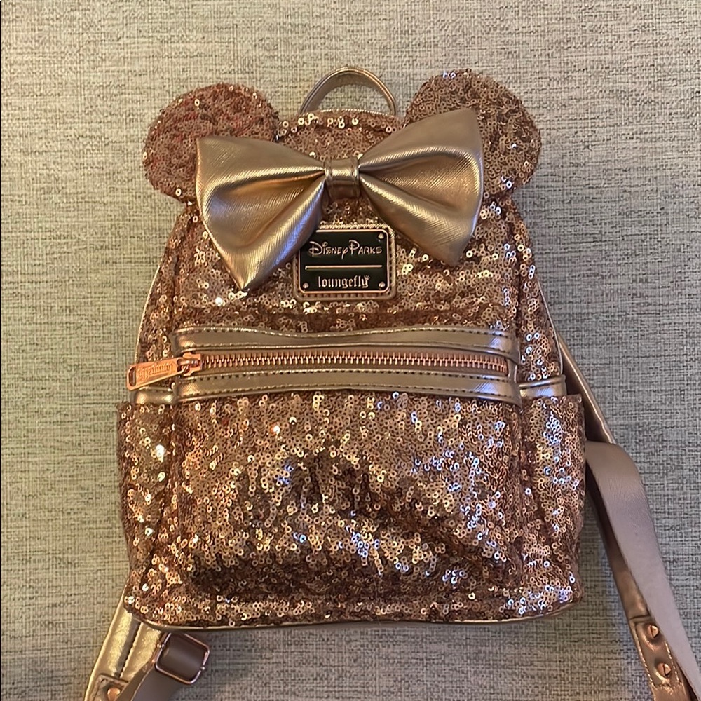 Disney Parks Loungefly Gold Sequin Backpack